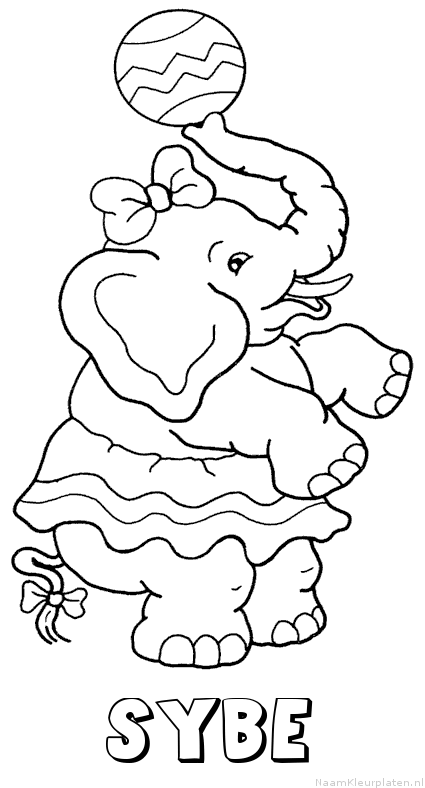 Sybe olifant kleurplaat