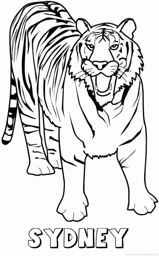 Sydney tijger 2 kleurplaat