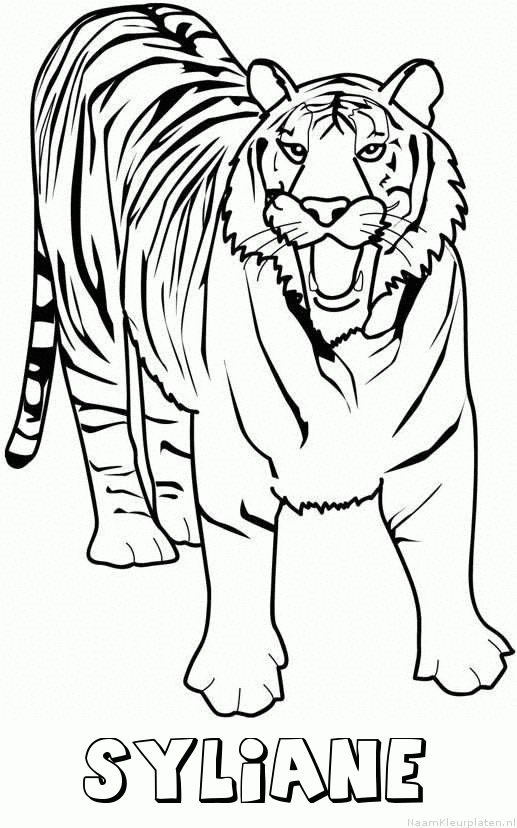 Syliane tijger 2 kleurplaat