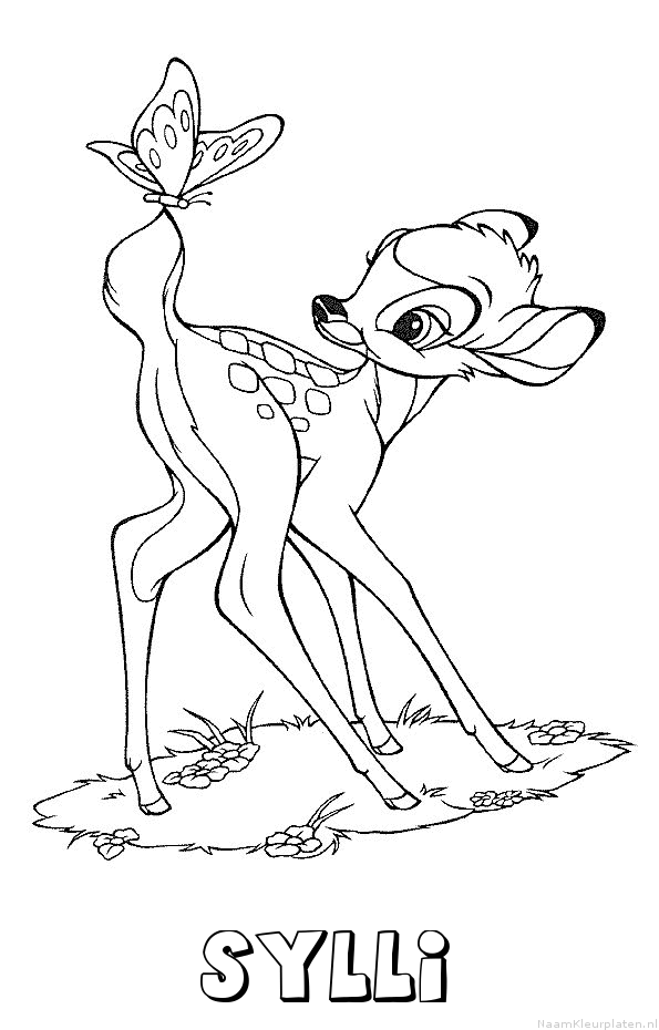 Sylli bambi kleurplaat