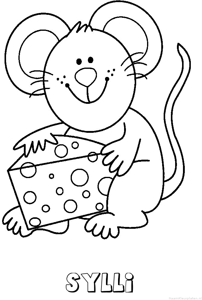 Sylli muis kaas kleurplaat