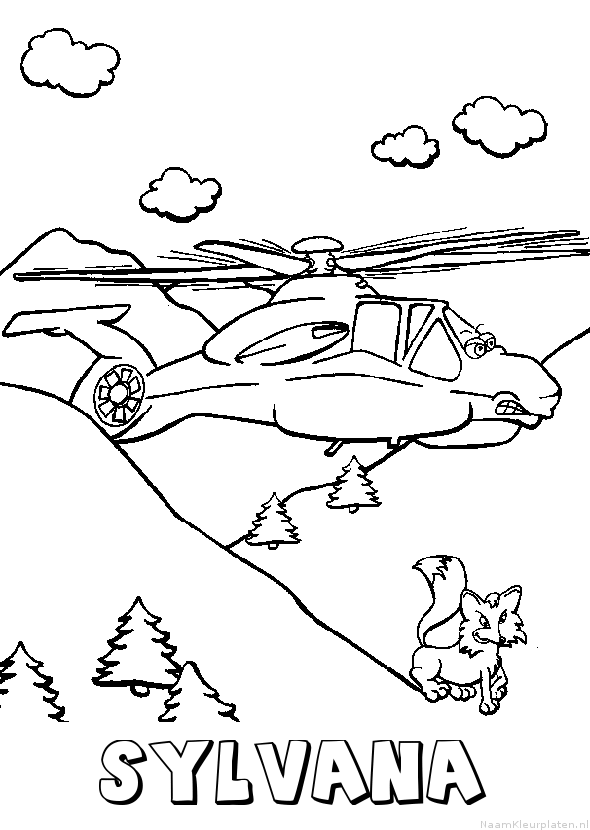 Sylvana helikopter kleurplaat