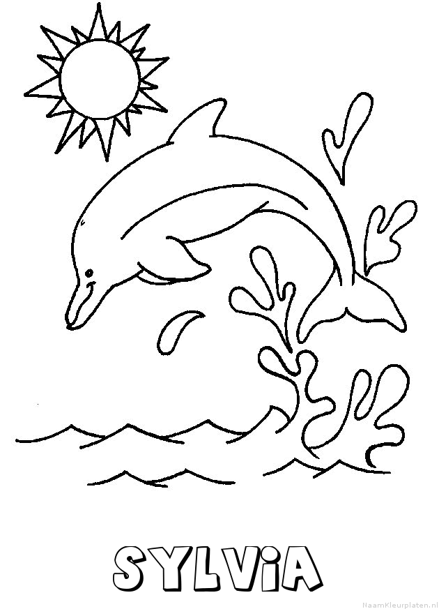 Sylvia dolfijn kleurplaat