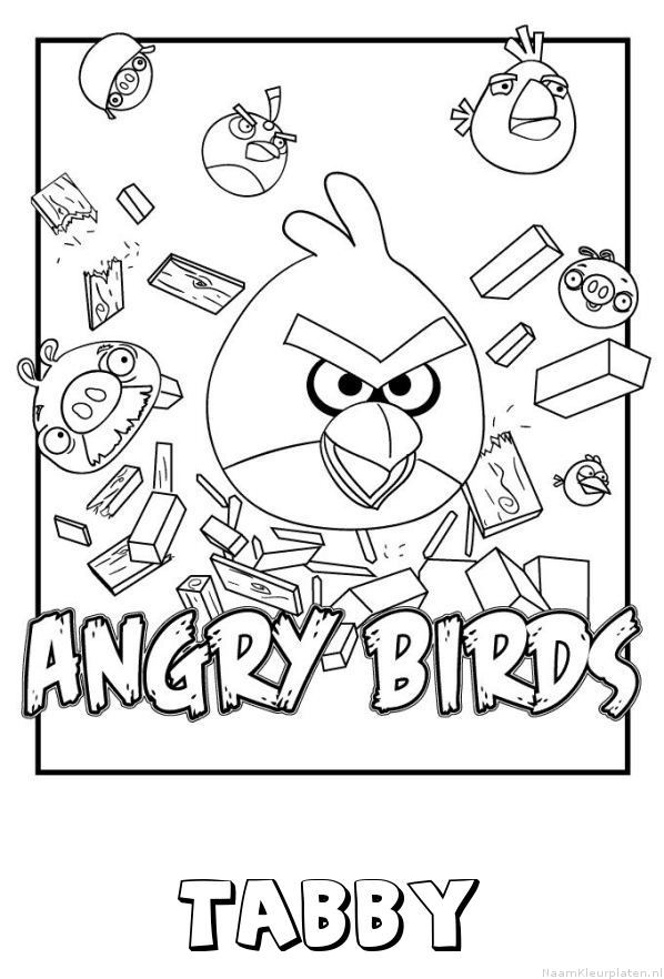 Tabby angry birds kleurplaat