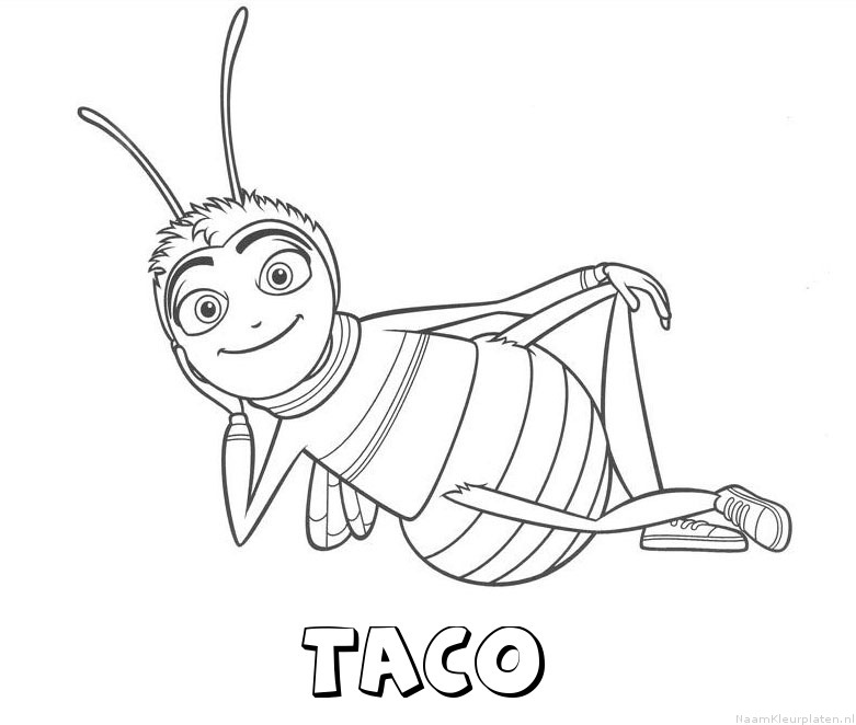 Taco bee movie kleurplaat