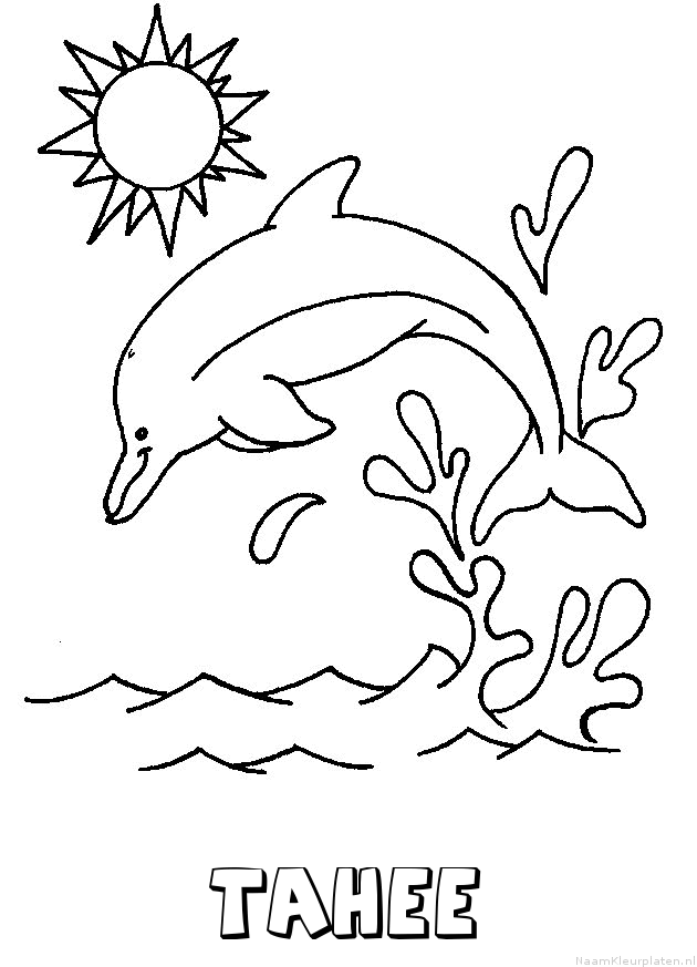 Tahee dolfijn kleurplaat