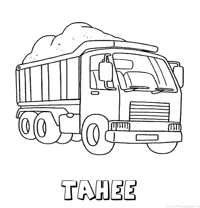 Tahee vrachtwagen kleurplaat