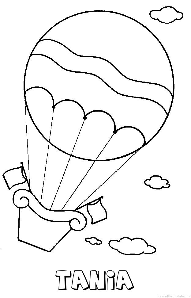 Tania luchtballon kleurplaat