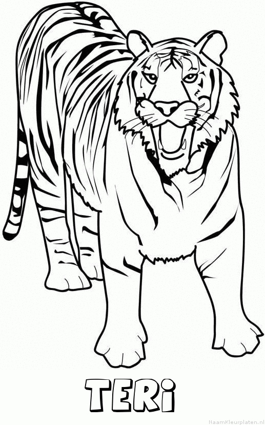 Teri tijger 2 kleurplaat