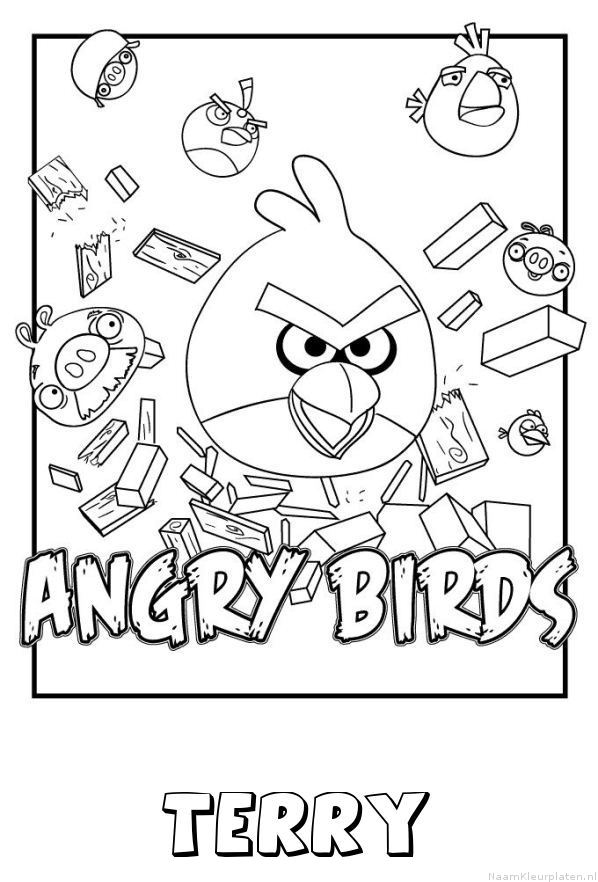 Terry angry birds kleurplaat