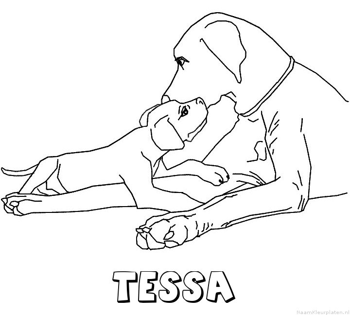 Tessa hond puppy kleurplaat