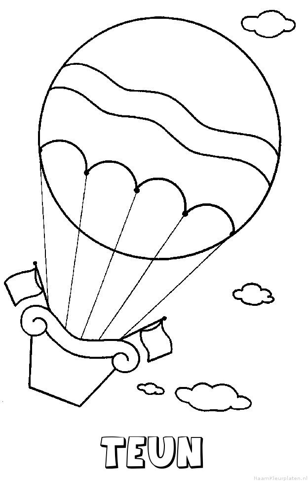 Teun luchtballon kleurplaat