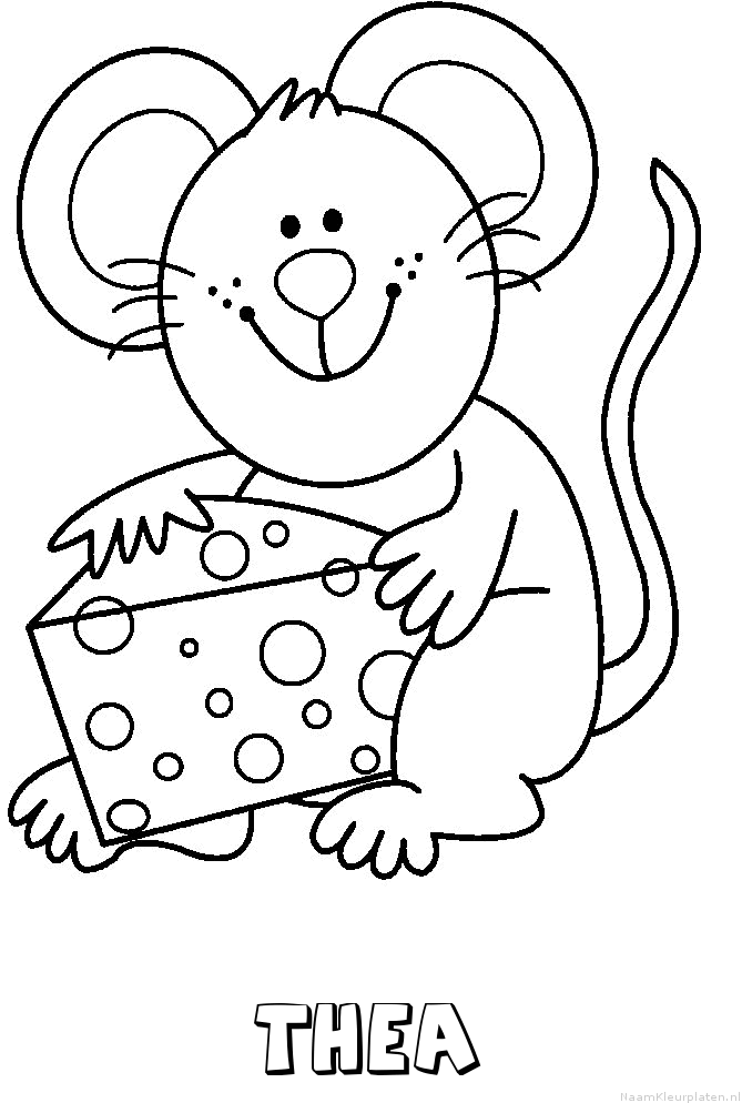 Thea muis kaas kleurplaat