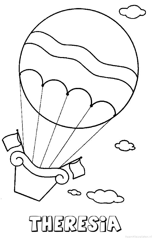 Theresia luchtballon kleurplaat