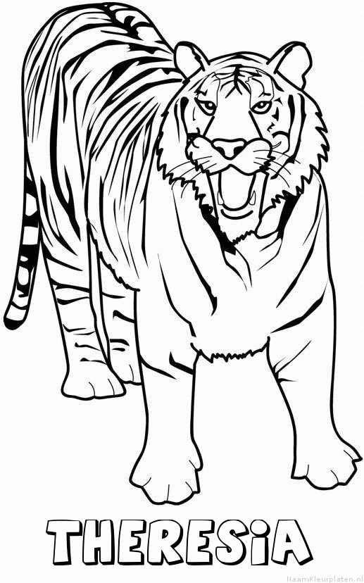Theresia tijger 2 kleurplaat