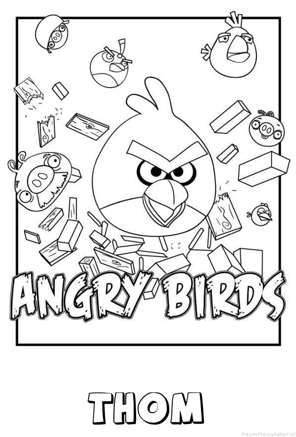 Thom angry birds kleurplaat