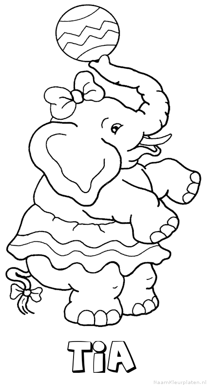 Tia olifant kleurplaat