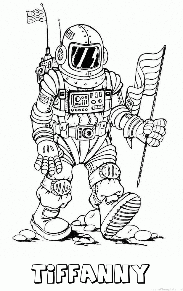 Tiffanny astronaut kleurplaat