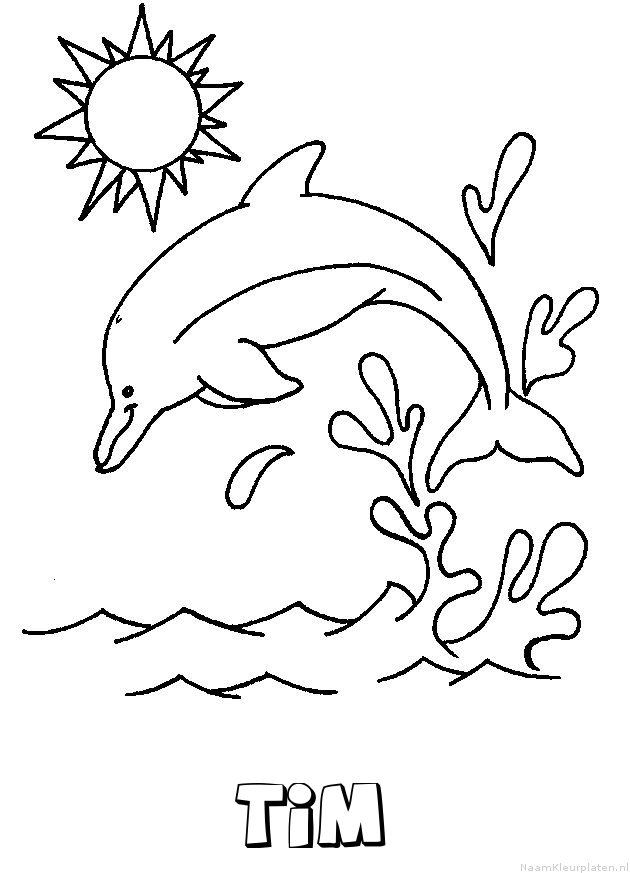 Tim dolfijn kleurplaat