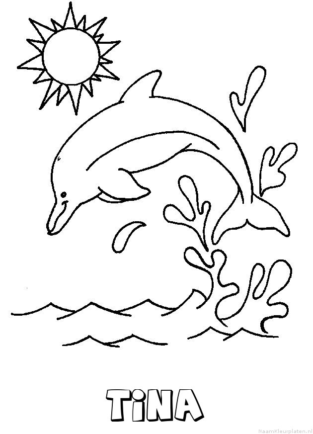Tina dolfijn kleurplaat