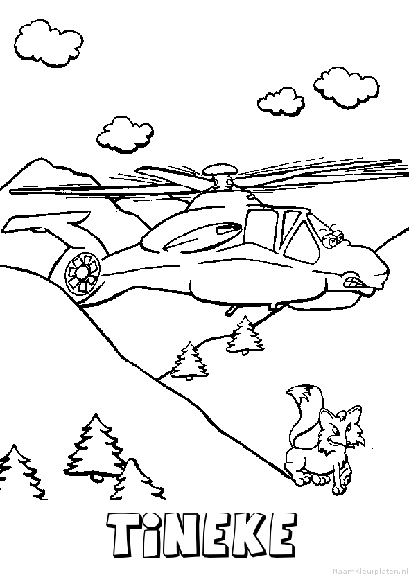 Tineke helikopter kleurplaat