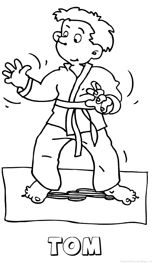 Tom judo kleurplaat