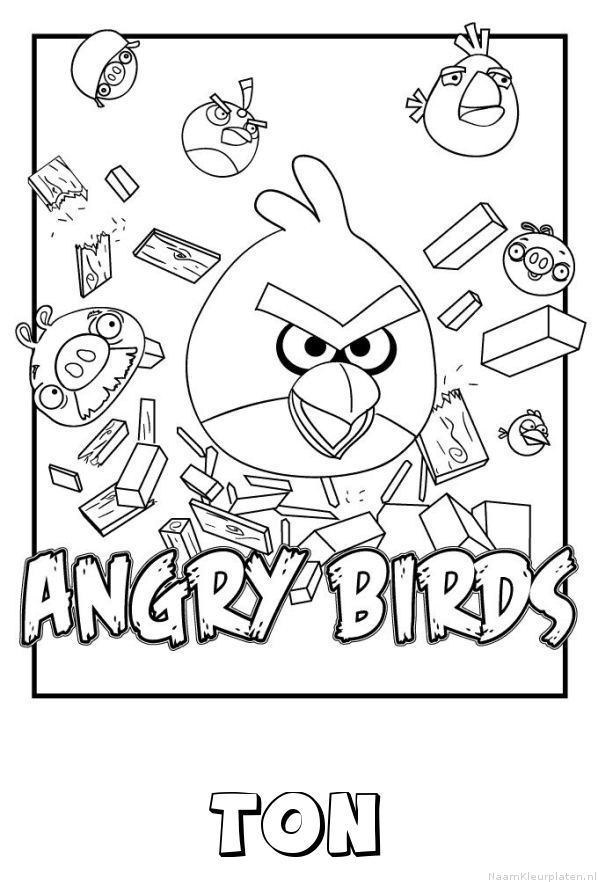 Ton angry birds kleurplaat
