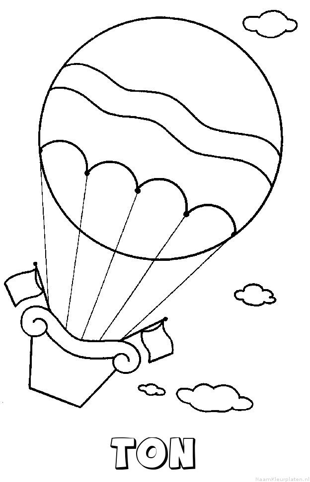 Ton luchtballon kleurplaat