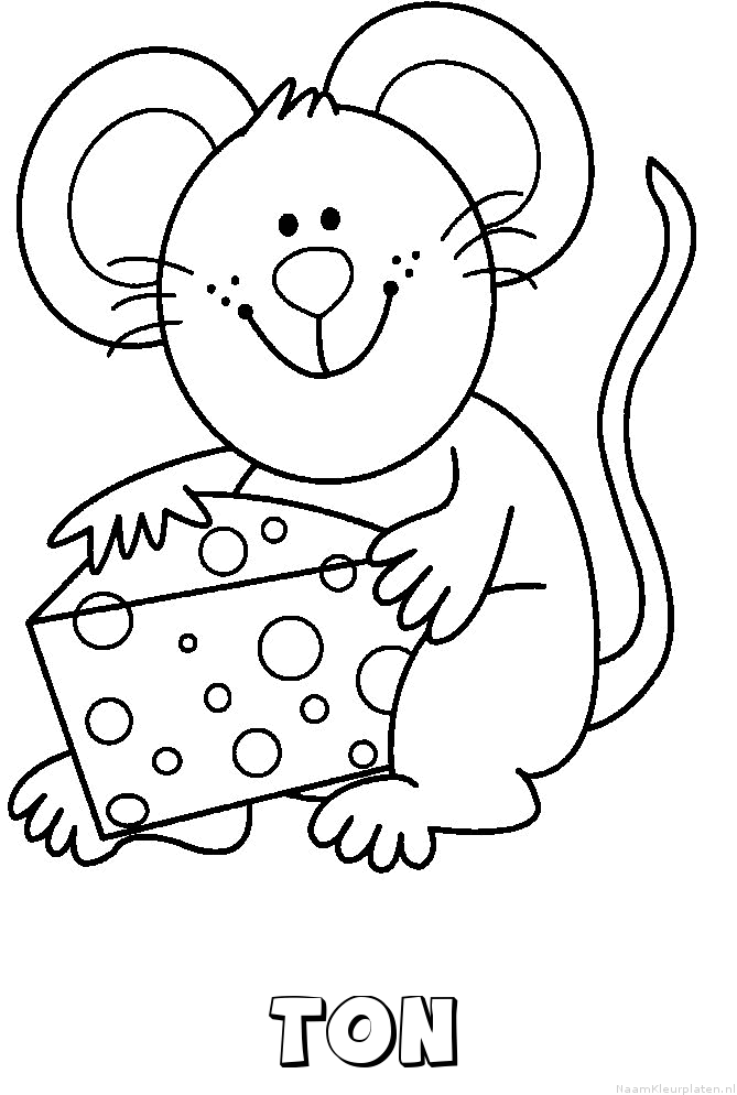 Ton muis kaas kleurplaat