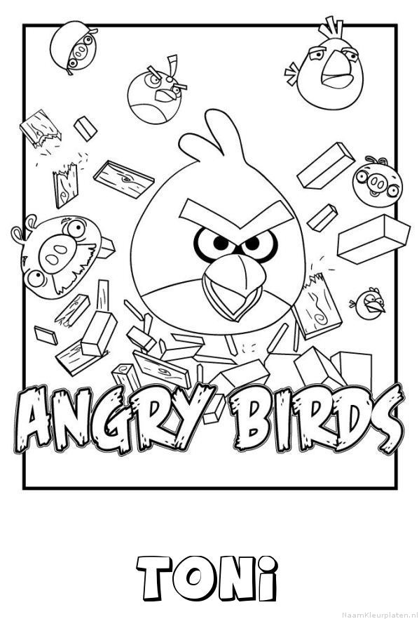 Toni angry birds kleurplaat