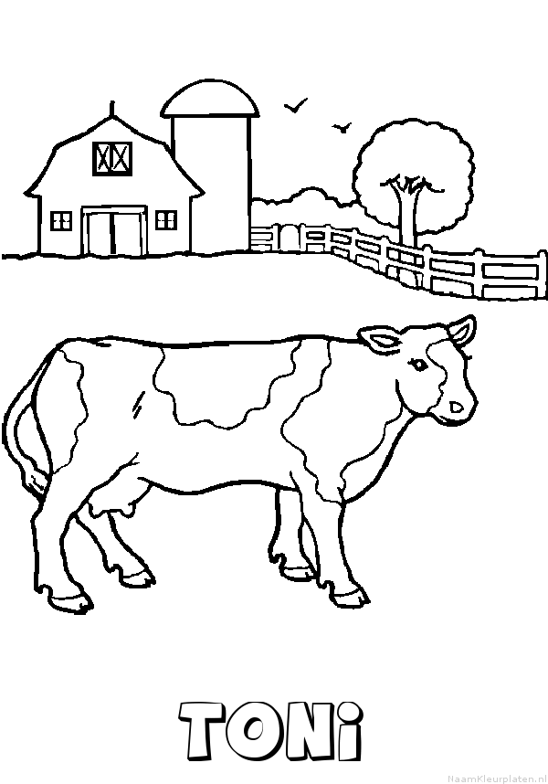 Toni koe kleurplaat