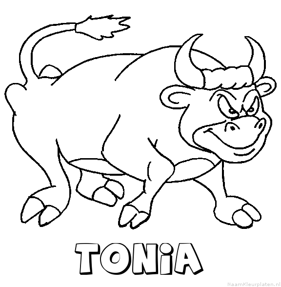 Tonia stier kleurplaat
