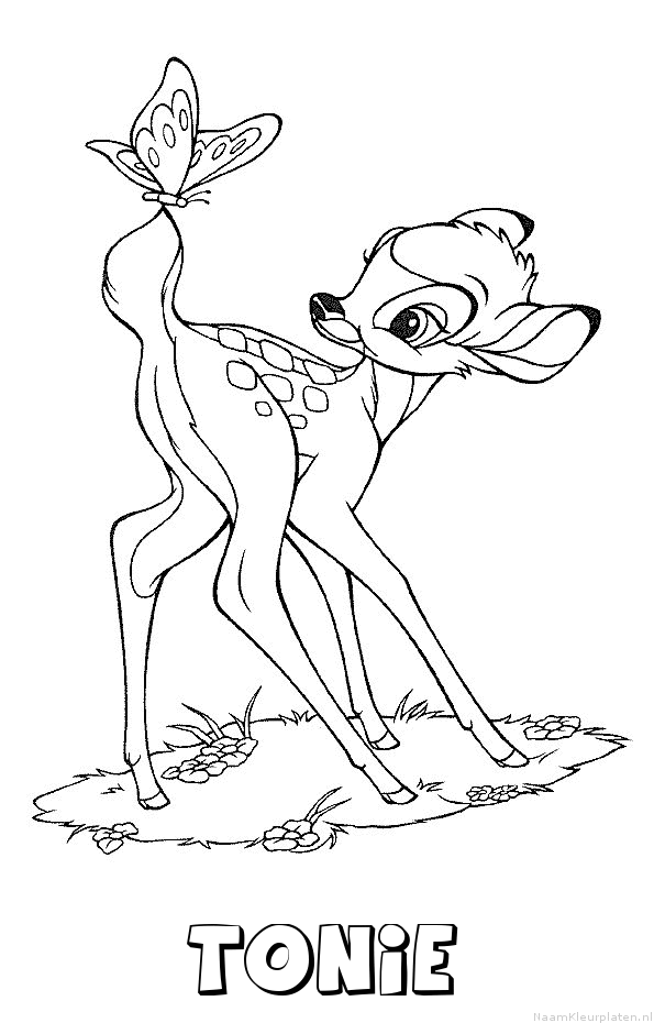 Tonie bambi kleurplaat