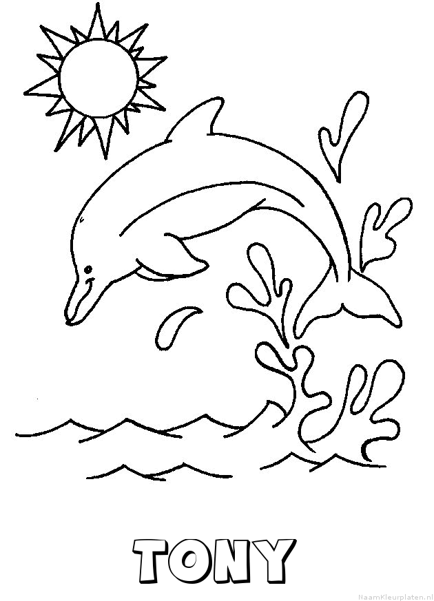 Tony dolfijn kleurplaat
