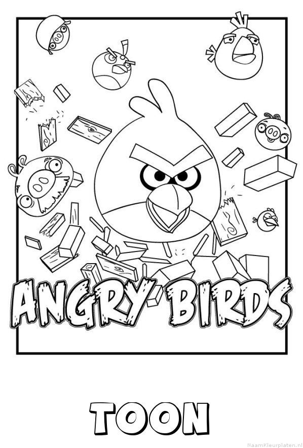 Toon angry birds kleurplaat