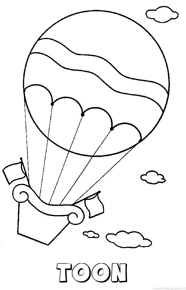 Toon luchtballon kleurplaat
