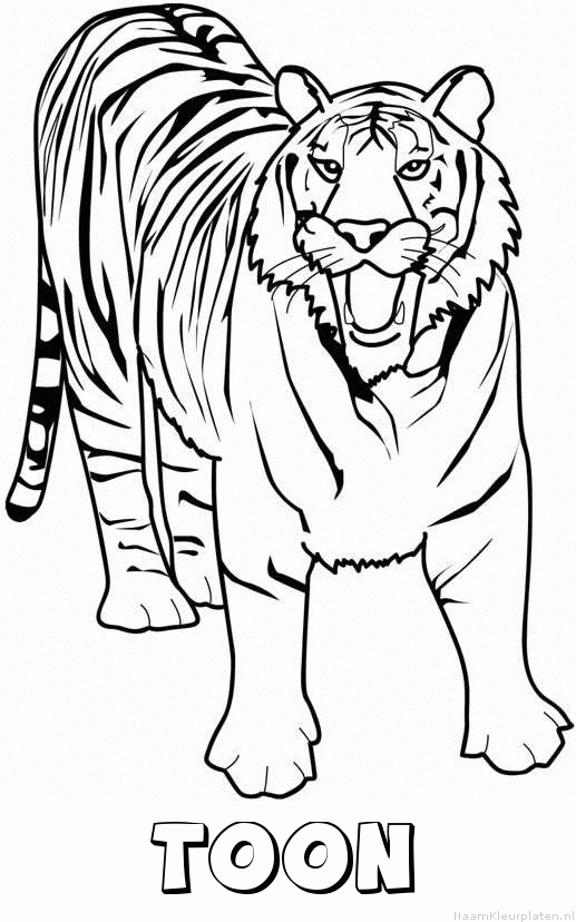 Toon tijger 2 kleurplaat