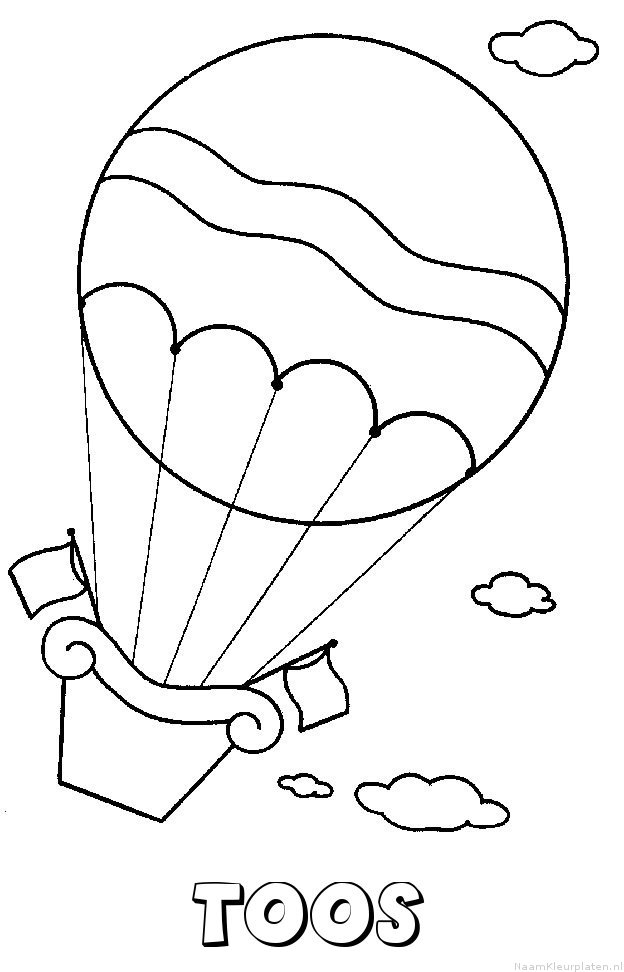Toos luchtballon kleurplaat