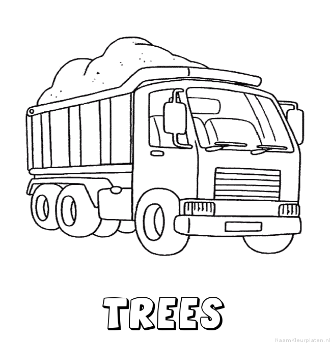 Trees vrachtwagen kleurplaat