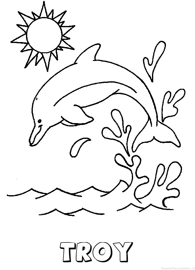 Troy dolfijn kleurplaat