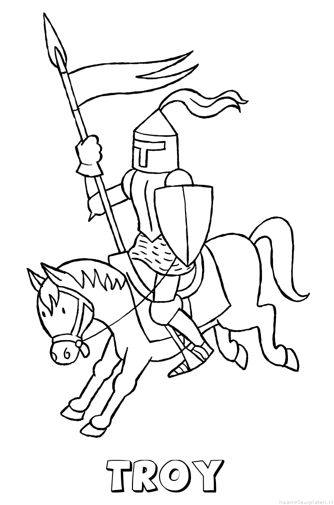 Troy ridder kleurplaat