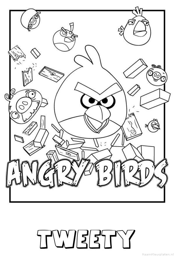 Tweety angry birds kleurplaat