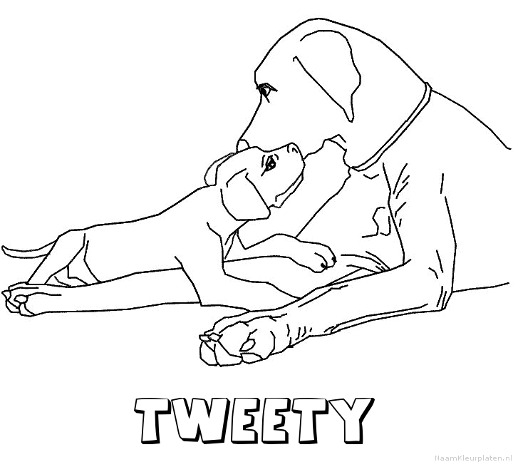 Tweety hond puppy kleurplaat