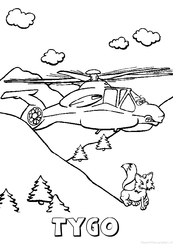 Tygo helikopter kleurplaat