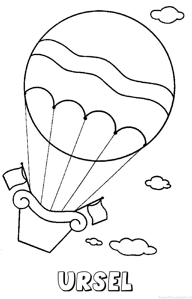 Ursel luchtballon kleurplaat
