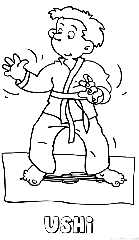 Ushi judo kleurplaat