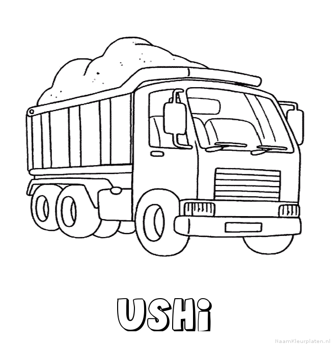 Ushi vrachtwagen kleurplaat