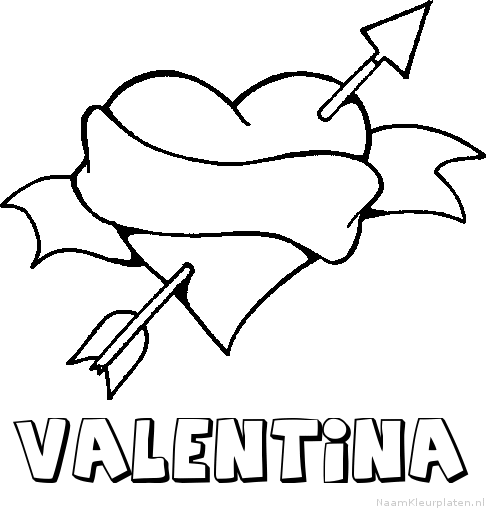 Valentina liefde kleurplaat