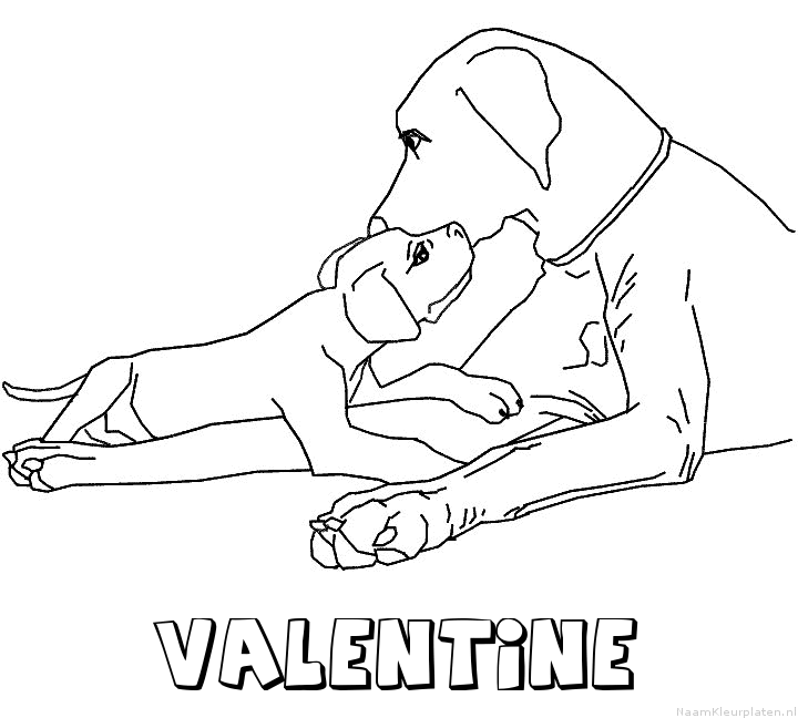 Valentine hond puppy kleurplaat