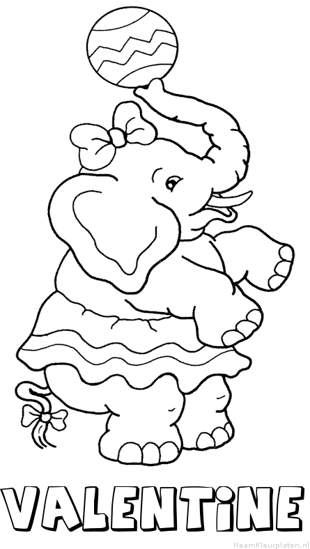 Valentine olifant kleurplaat